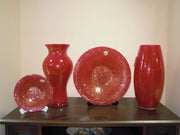 Posacenere da Tavolo Decorato in Vetro Rosso Lady