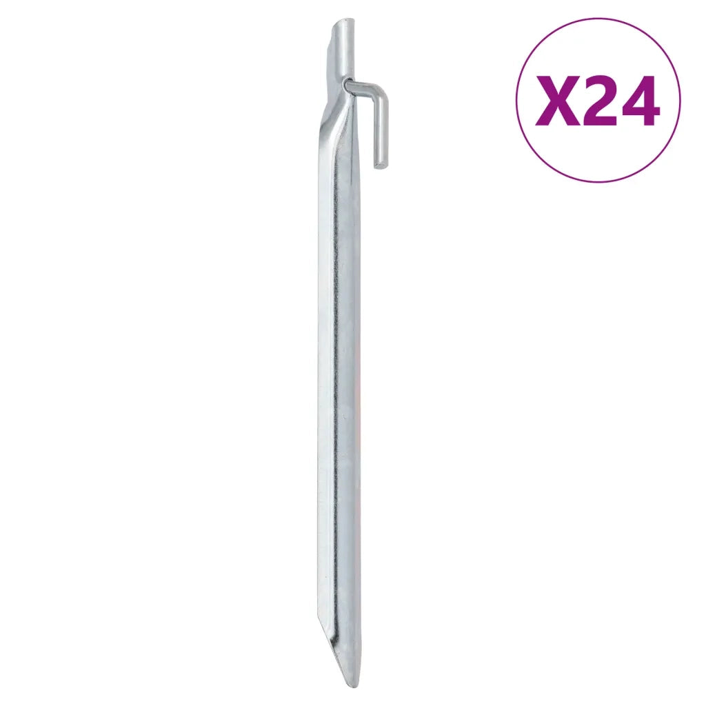 Picchetti Tenda 24 pz a Forma di V 24 cm Ã˜20 mm Acciaio Zincato