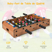 Tavolo da calcio balilla mini 2 giocatori in MDF, marrone, compatto, resistente e facile da montare per casa