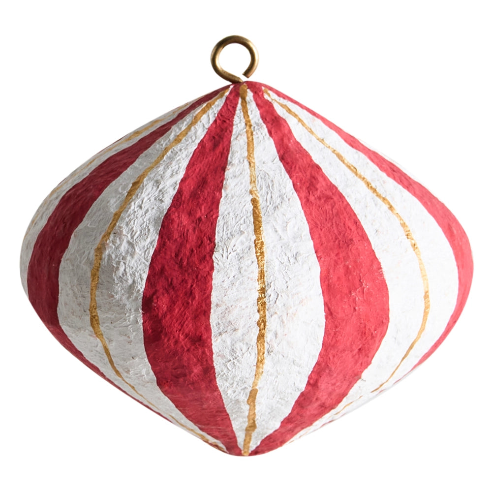 Set di 12 decorazioni natalizie per l'albero di Natale bianche e rosse  Decorazioni in cartapesta da appendere Decorazioni per Natale