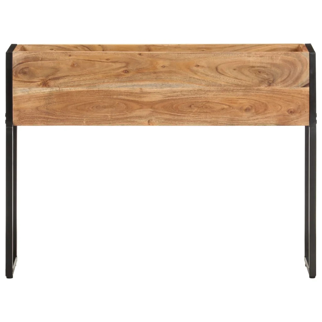 Aiuola rialzata/fioriera per piante fiori patio giardino 90 x 20 x 68 cm legno massello di acacia marrone 02_0037964
