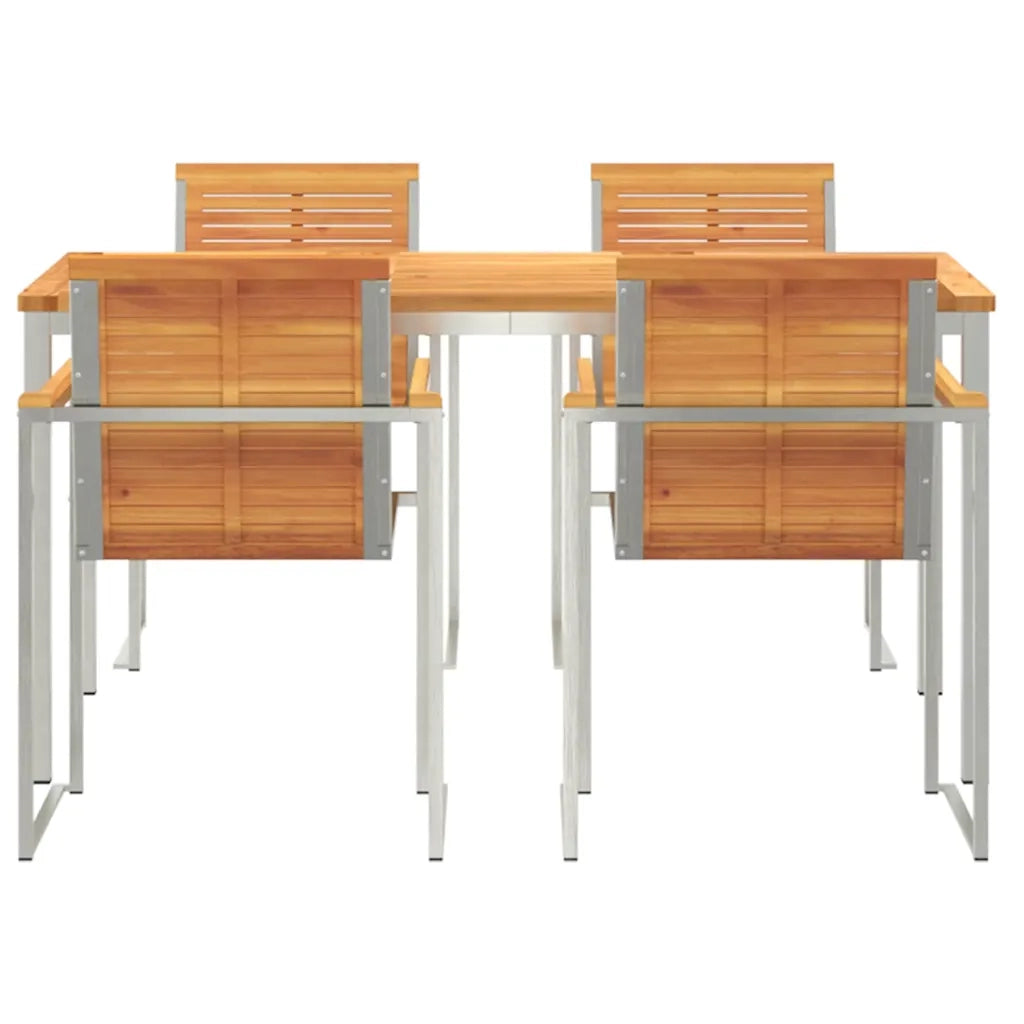 Set da Pranzo per Giardino 5 pcs Legno di Acacia Massello 3334809