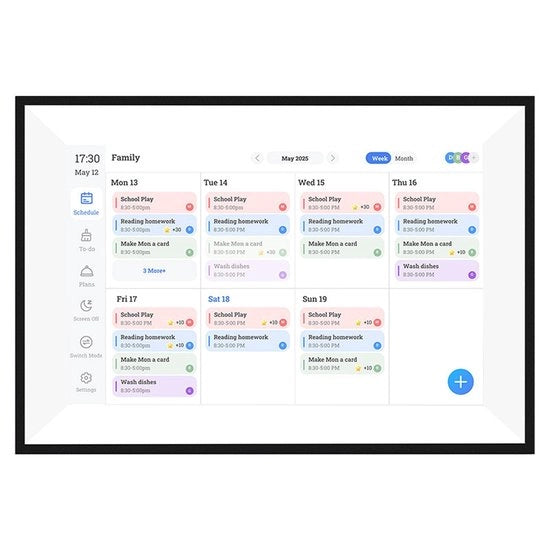 Agenda Digitale 10.1 pollici - Pannello Tattile di Alta Qualità per Pianificazione Familiare - Connessione WLAN - Pianificazione Attività/Cena - Carcassa ABS - Adatto per Smart Home - Pianificatore Inteligente