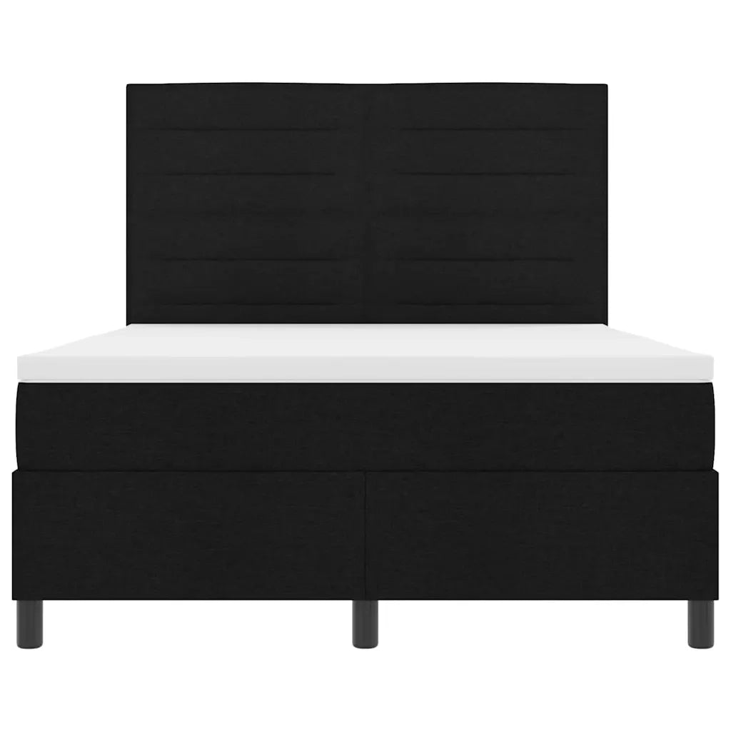 Letto a molle con materasso con led Nero 140 x 200 cm Tessuto 3342797
