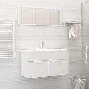 Set Mobili da Bagno 2 pz Bianco in Legno Multistrato 804800