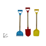 Trade Shop - Attrezzi Mare Spiaggia Manico In Legno Pala Rastrello Vanga 3 Modelli Assortiti -