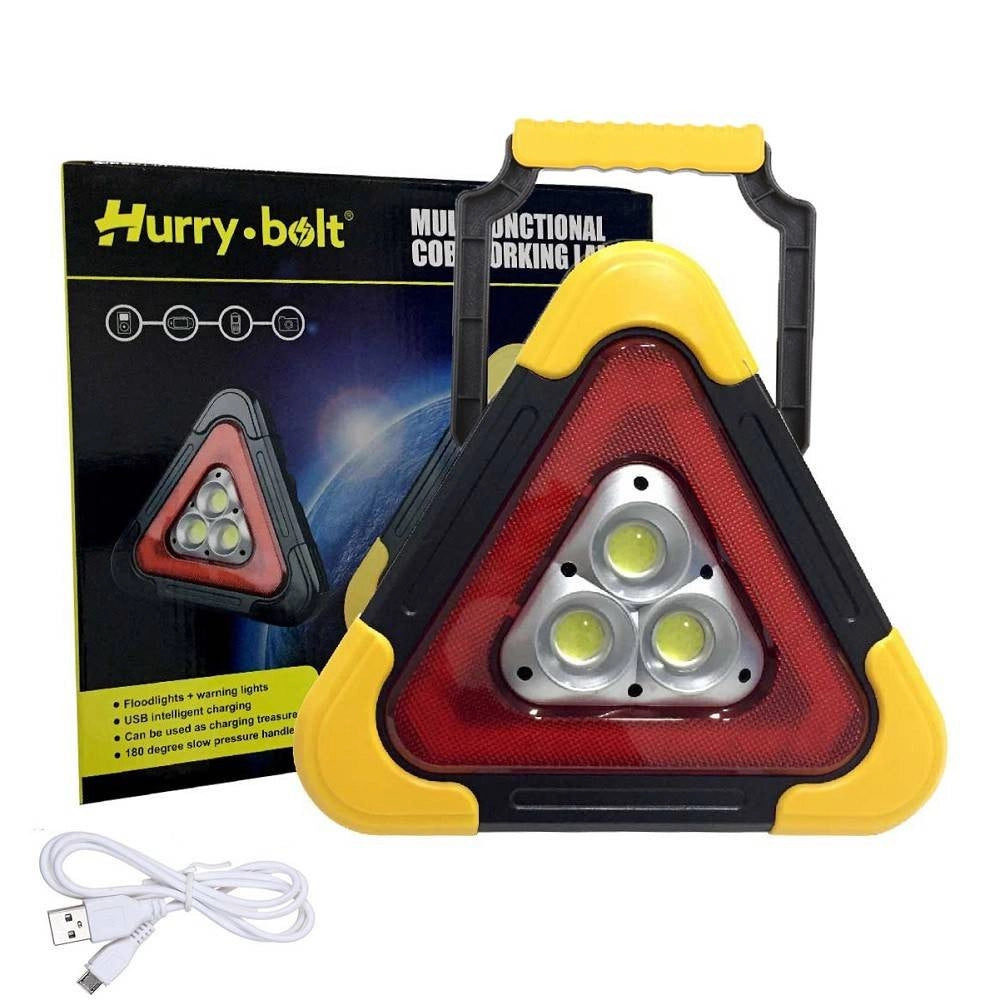 Trade Shop - Triangolo Per Emergenza Stradale A Led Strobo Ricarica Solare Usb 30w 24x26 Cm -