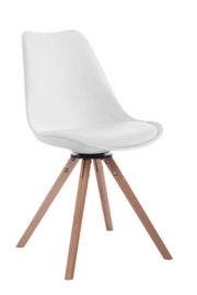 Sedia design Troyes Girevole Similpelle Rotondo bianco,natura
