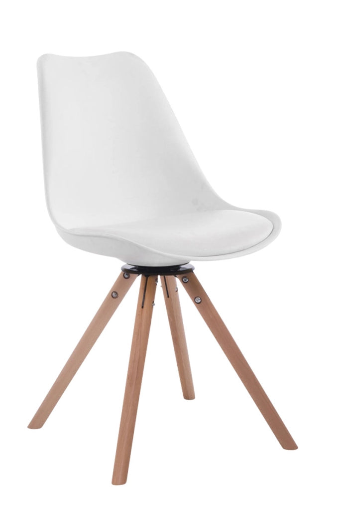 Sedia design Troyes Girevole Similpelle Rotondo bianco,natura
