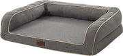 Letto per cani ortopedico, banco per animali con cuscino di schiuma e gamba rimovibile e calza in fleece lavabile per cani grandi per tutte le stagioni (grigio, grande) L: esterno ca. 91,5 x 71 x 23 cm