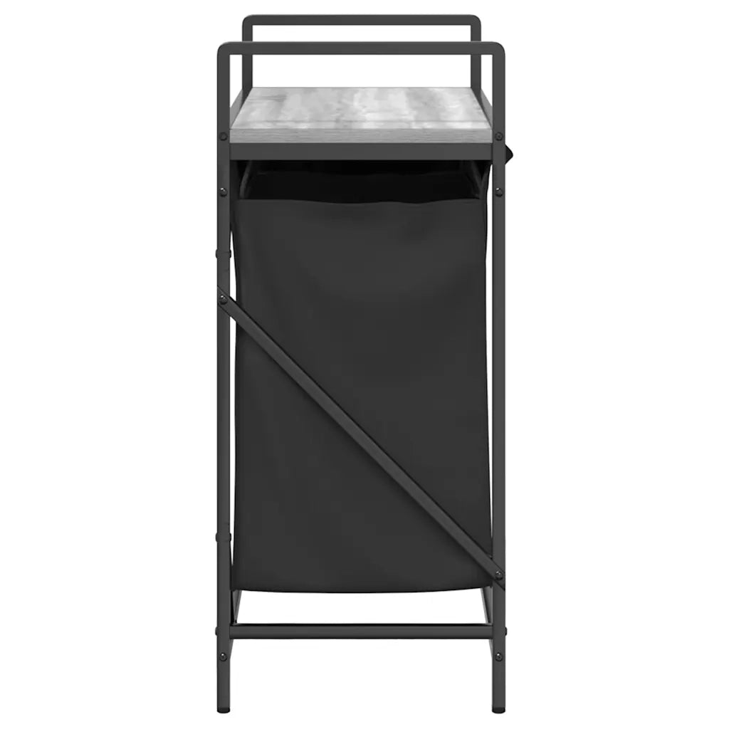 Cesto per la Biancheria 2 Scomparti con Ripiano Grigio Sonoma CFW2220612