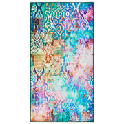 Tappeto a tessitura piana in stile boho orientale con vivace motivo stampato multicolore 80 x 150 cm