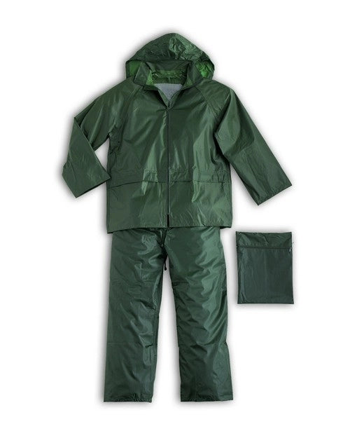 COMPLETO GIACCA E PANTALONE IMPERMEABILE 390 GR Tg. XXL - colore verde