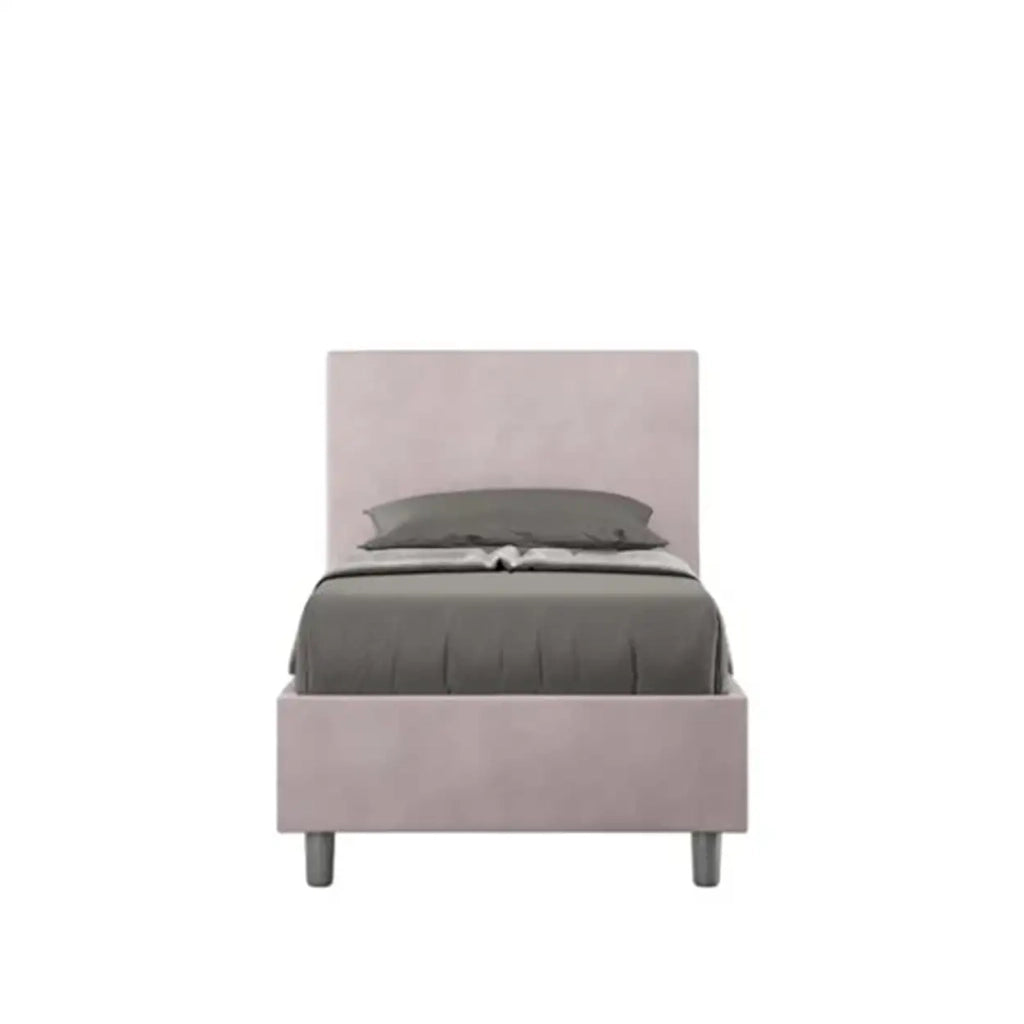 Letto singolo senza rete imbottito 80x200 microfibra glicine Adele