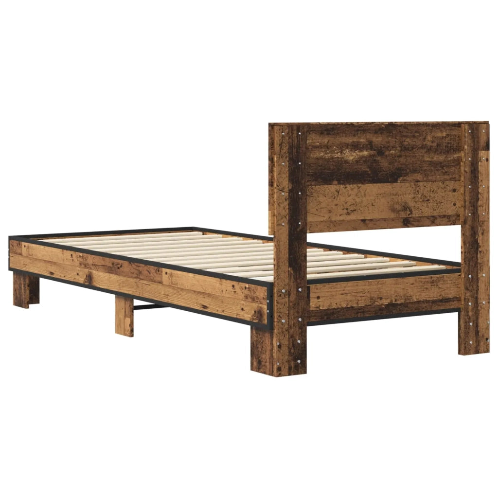 Struttura letto con testata-Giroletto Legno antico 80 x 200 cm 591272