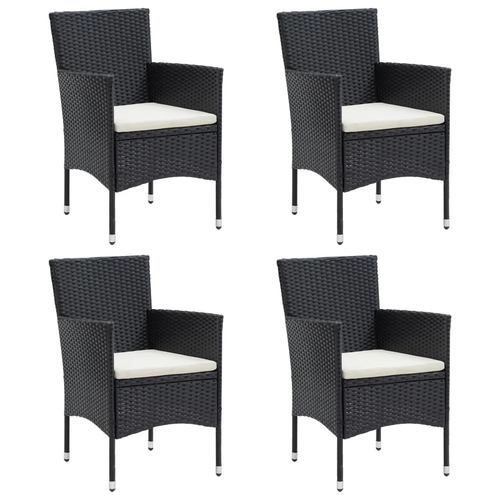 Set da Pranzo da Giardino 5 pz con Cuscini Nero cod mxl 50420