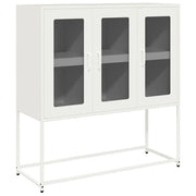 Credenza | Madia | Buffet da pranzo | Armadio da pranzo Bianca 100,5x39x107 cm in Acciaio Laminato a Freddo