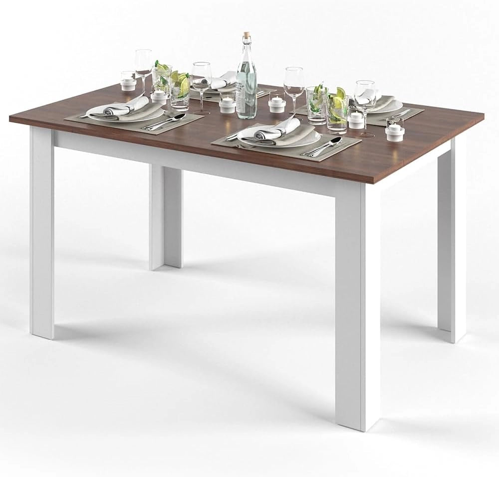 Tavolo da pranzo Karlos, Noce, 140 x 90 cm, per l'utilizzo come tavolo da pranzo fisso in soggiorno o sala da pranzo
