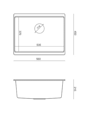 Lavello In Granito Logan 100 Grey Metallic Rame