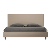 BS COM Letto matrimoniale king size con rete imbottito 190x210 similpelle tortora
