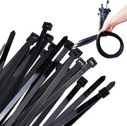 Cinture per cavi 600 mm x 9 mm - 100 pezzi - raccordi nylon premium - avvolgicavi multifunzionali in plastica - meccanismo di chiusura automatica - sicuro per uso casalingo, giardino, ufficio - fai da te