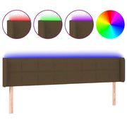 Testiera | Testata a LED Marrone Scuro 203x16x78/88 cm in Tessuto