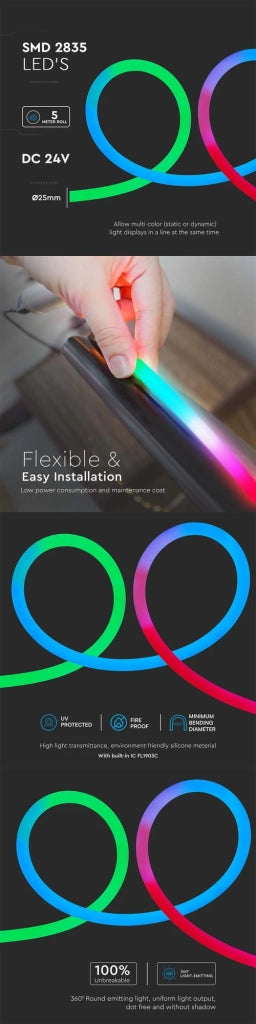 Neon Flex 10W RGB – V-TAC – VT-561