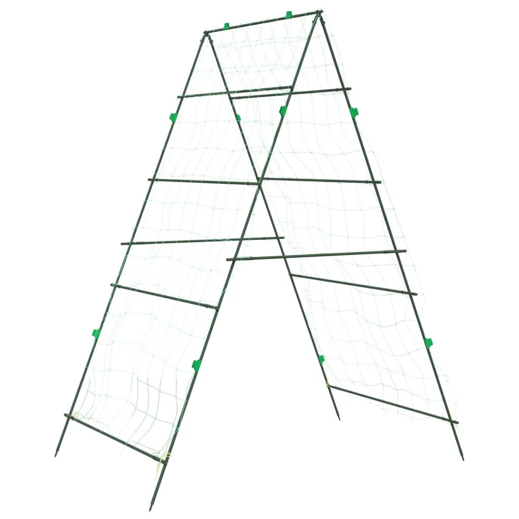 Traliccio da giardino regolabile a forma di A per piante rampicanti 99 x 90 x 175,5 cm stile moderno acciaio verde 02_0056678