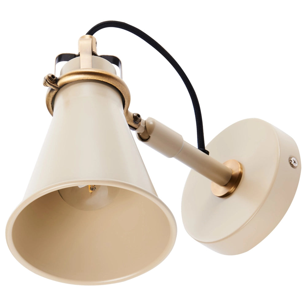 Set di 2 lampade da parete Beige Sconce metalliche paralumi regolabili Camera da letto Soggiorno Casa Ufficio Design Industriale