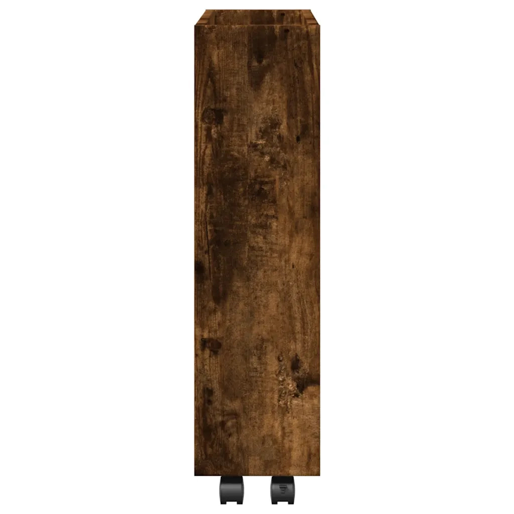Carrello Stretto a 3 Livelli Rovere Fumo in Truciolato 855245