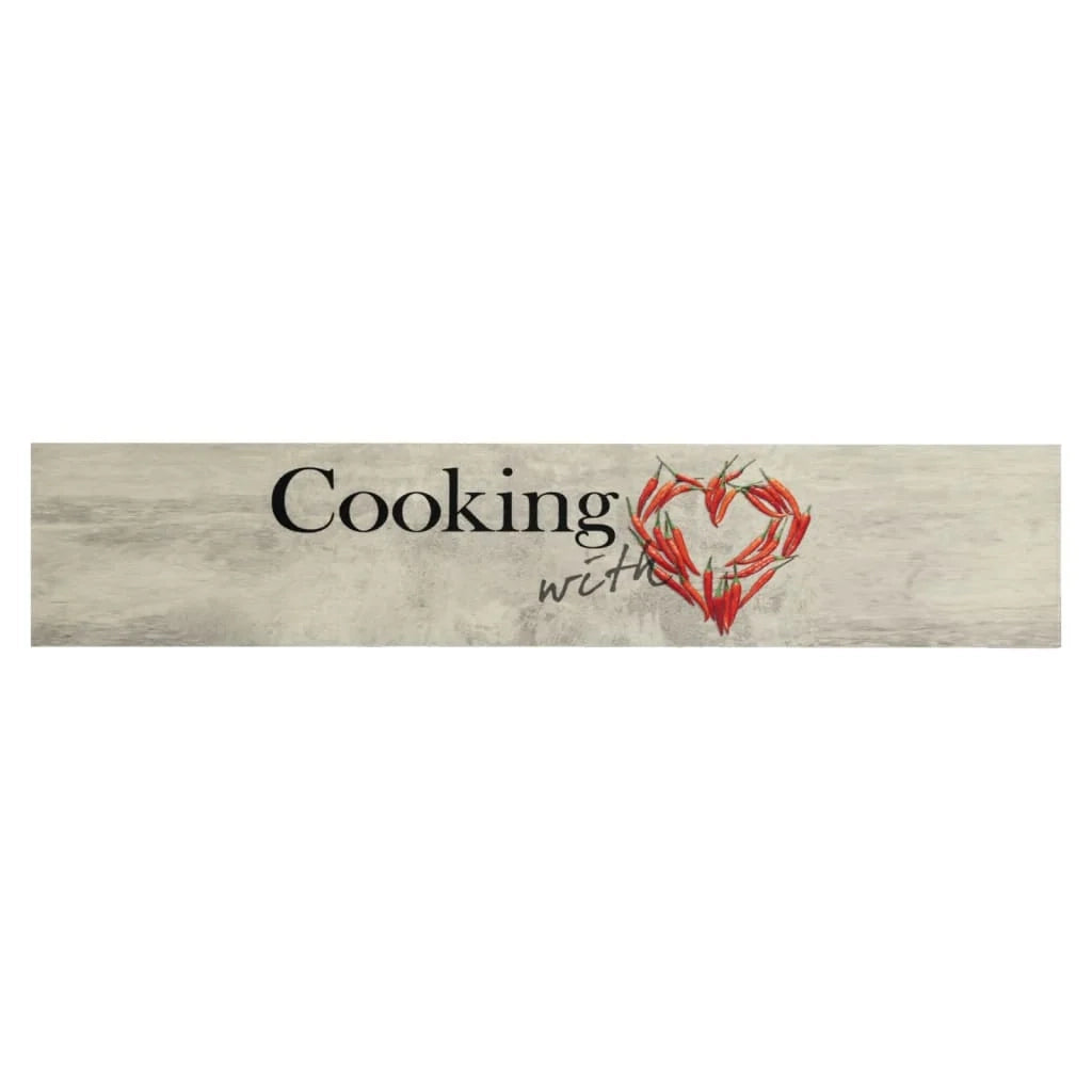 Moderno ed elegante tappeto da cucina lavabile 300 x 60 cm antiscivolo stampa peperoncino in velluto rosso 02_0056464