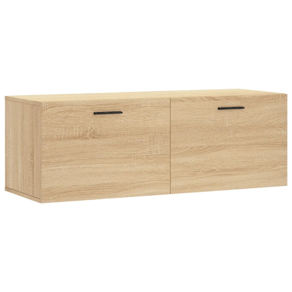 Mobile contenitore a parete moderno e pratico 100 x 36,5 x 35 cm realizzato in legno composito di rovere Sonoma 02_0048889