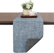 Tavolo da pranzo in legno imitato, moderno, a doppia faccia, antiscivolo, resistente al calore, lavabile, tavolo da esterno, per matrimoni, compleanni, decorazione di tavola da festa (grigio, azzurro chiaro, 40x240cm)