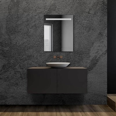 Specchio bagno 50x70 cm con fascia LED superiore bianco naturale