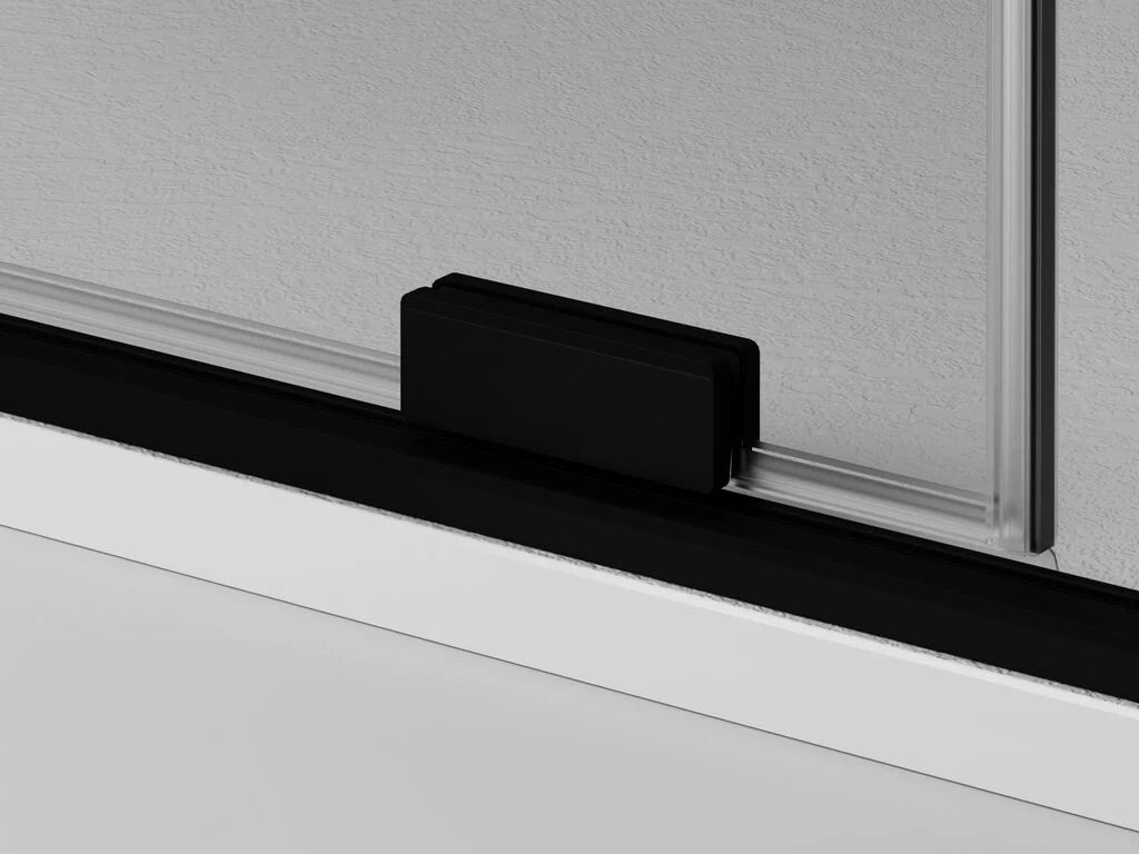 Box doccia angolare KENNA apertura al vertice 85x70 cm (80-85/65-70) nero opaco vetro trasparente