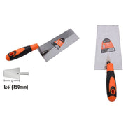 Trade Shop - Cazzuola Acciaio 150mm 6" Manico Antiscivolo Spatola Trapezoidale Muratore 90499 -