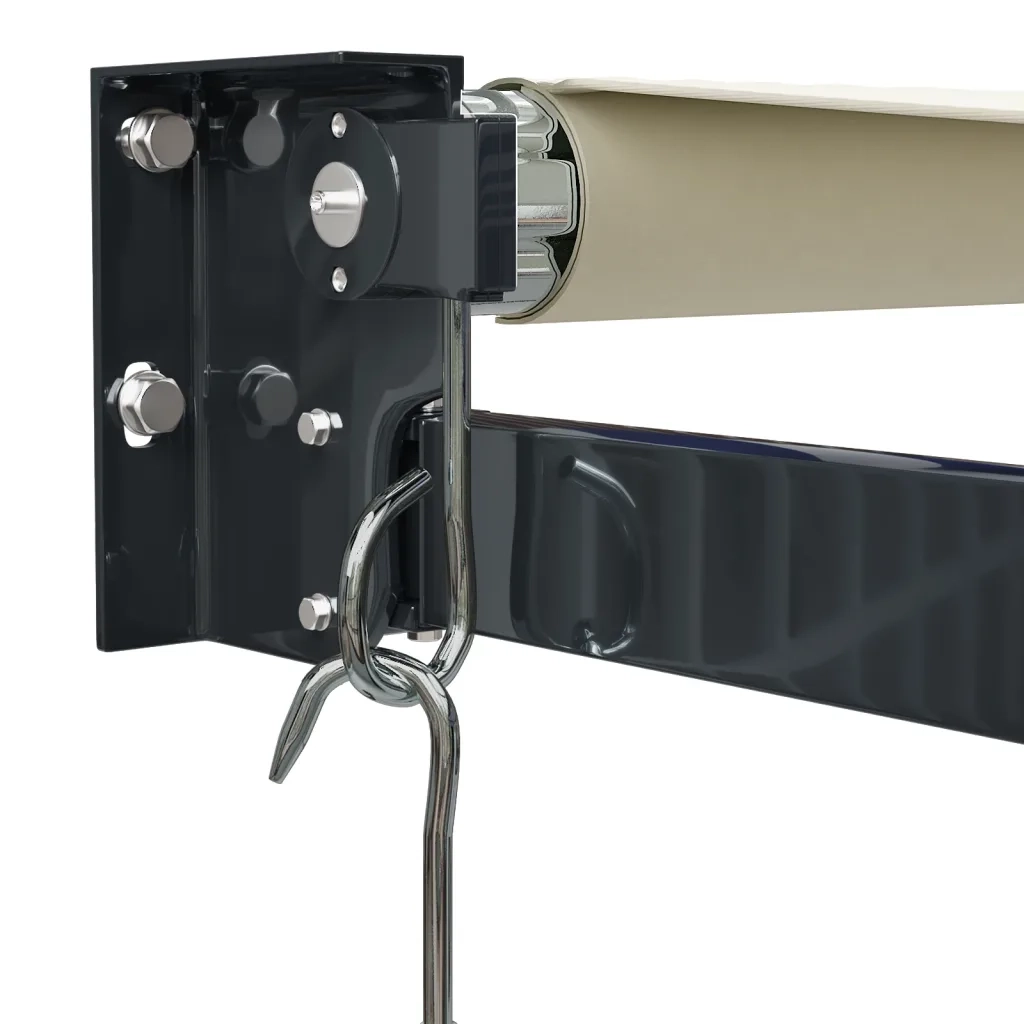 Tenda da Sole Retrattile Crema 5x3 m in Tessuto e Alluminio