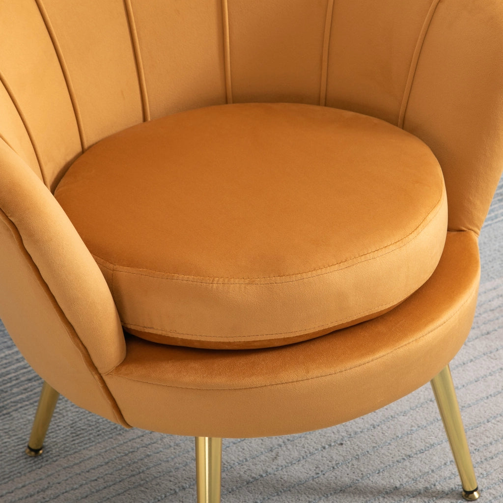 Poltrona Vintage con Schienale Alto ¨C zephmum ¨C Giallo 76x67x74cm