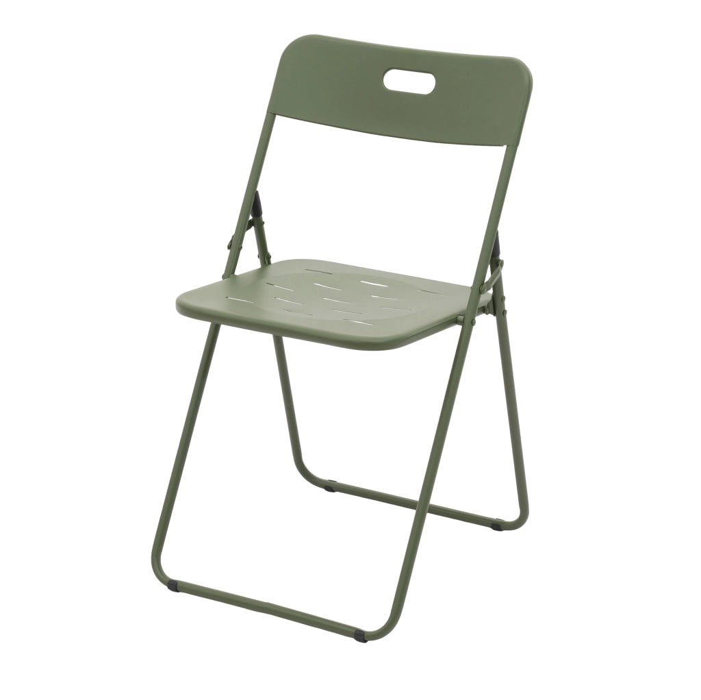 Set bistrot pieghevole verde in acciaio, 3 pezzi
