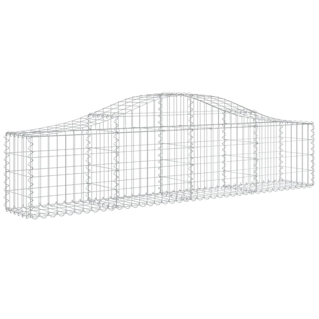 Set di 8 gabbioni ad arco per recinzione gabbia o muro di contenimento 200 x 30 x 40/60 cm ferro zincato argento 02_0041163