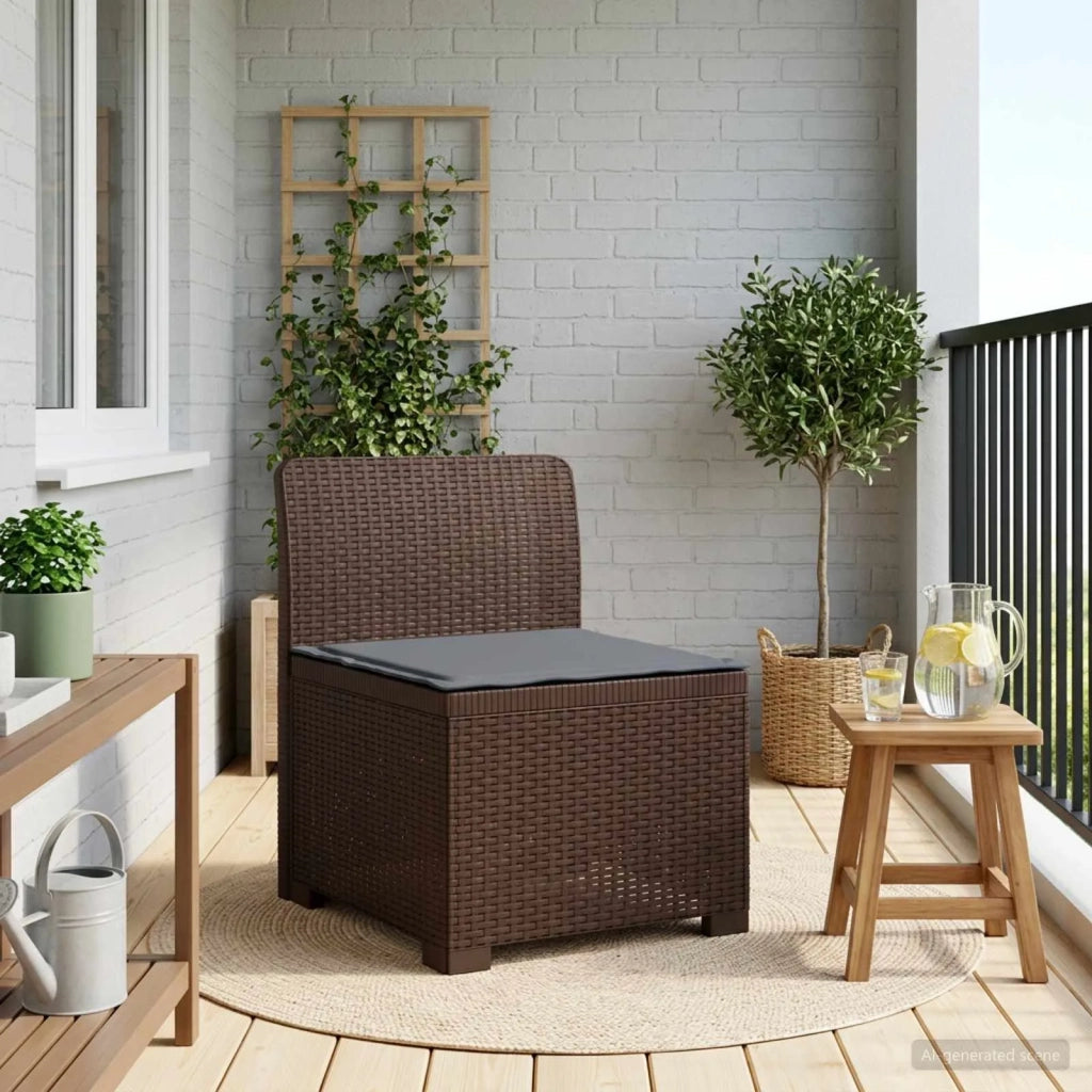 Divano da esterno-Divano da Giardino a 1 Posto con Cuscino Aspetto Rattan PP 679666