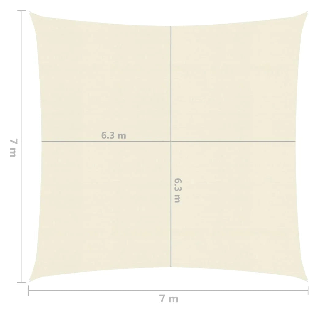 Vela ombreggiante 160 g/m² 7 x 7 m crema HDPE 02_0009111