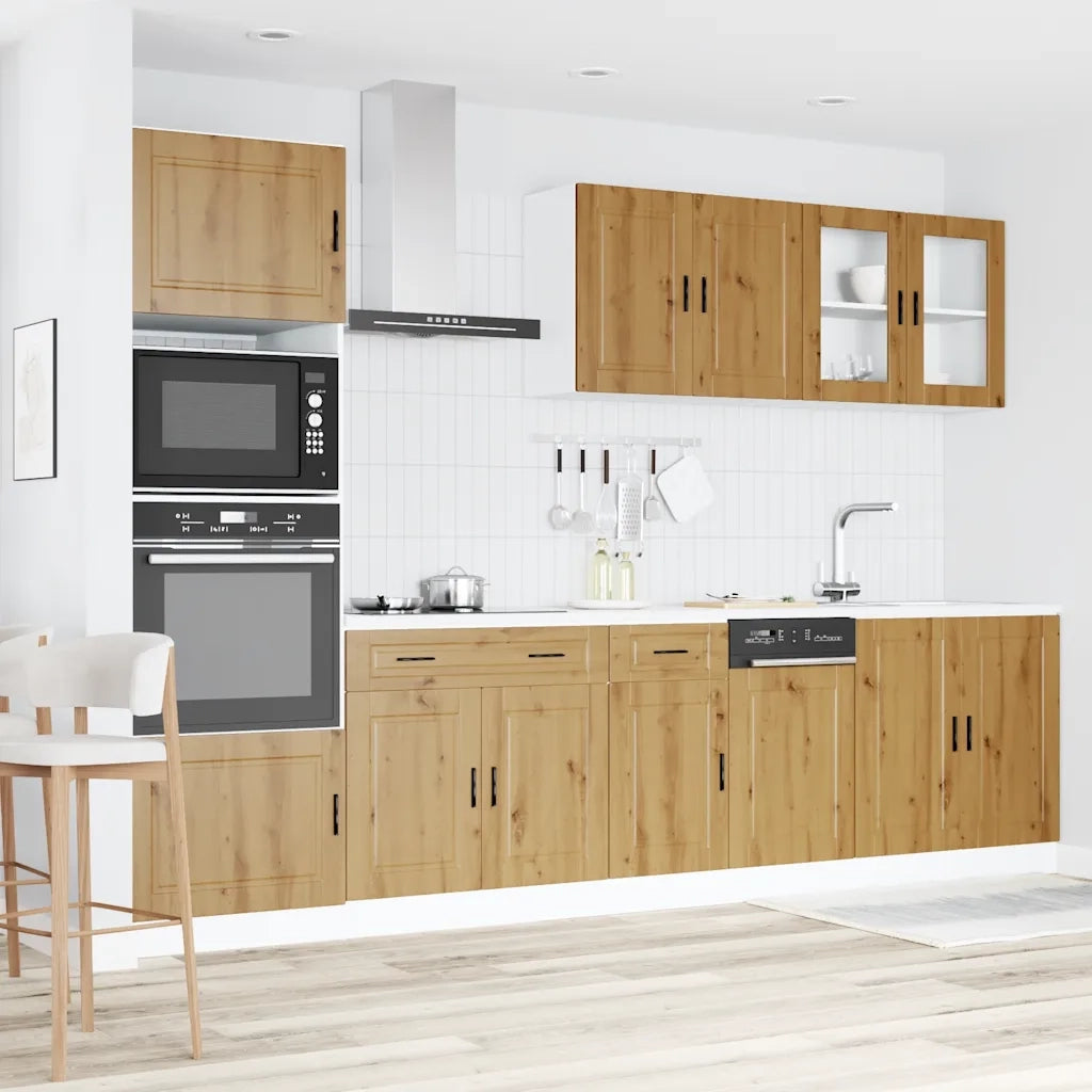 Set Mobili da Cucina 7 pz Kalmar Rovere Artigianale Truciolato