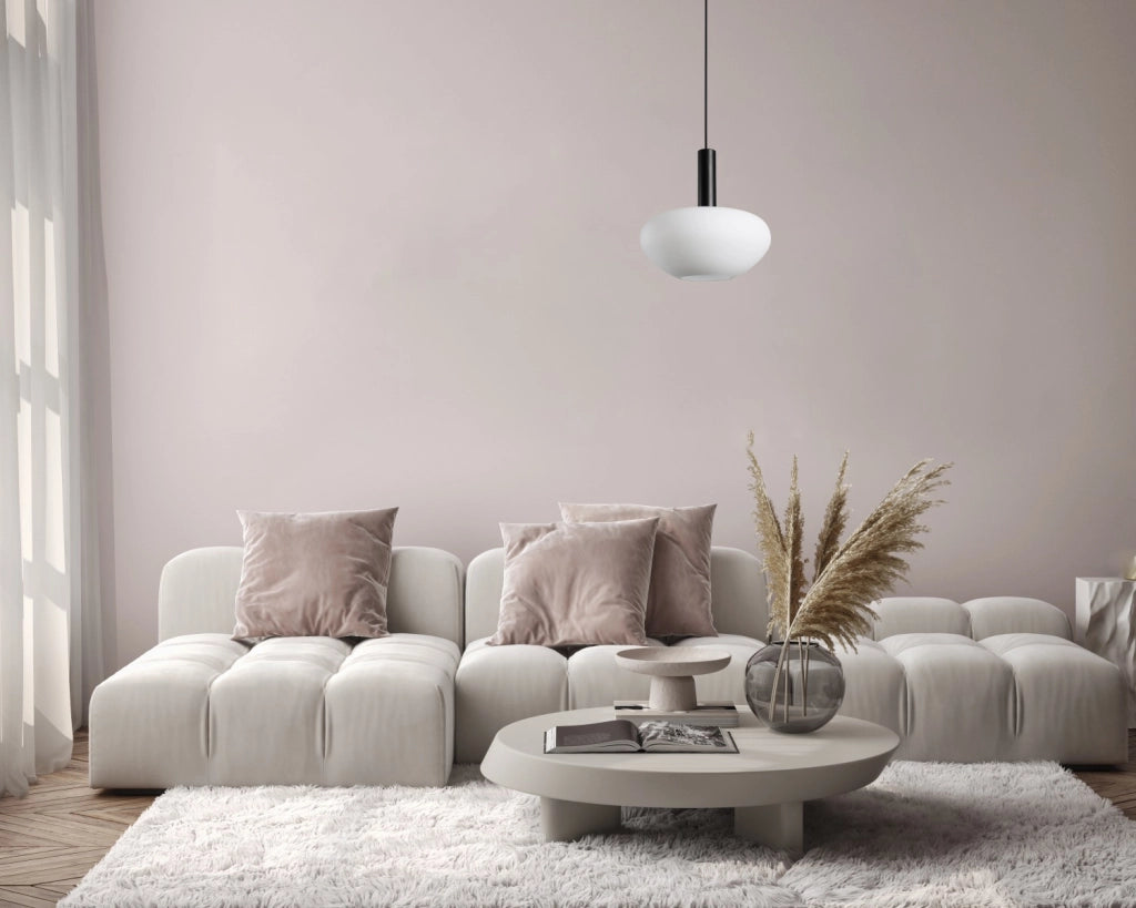 Sospensione moderna nera vetro opale E27 40W Gater Italux
