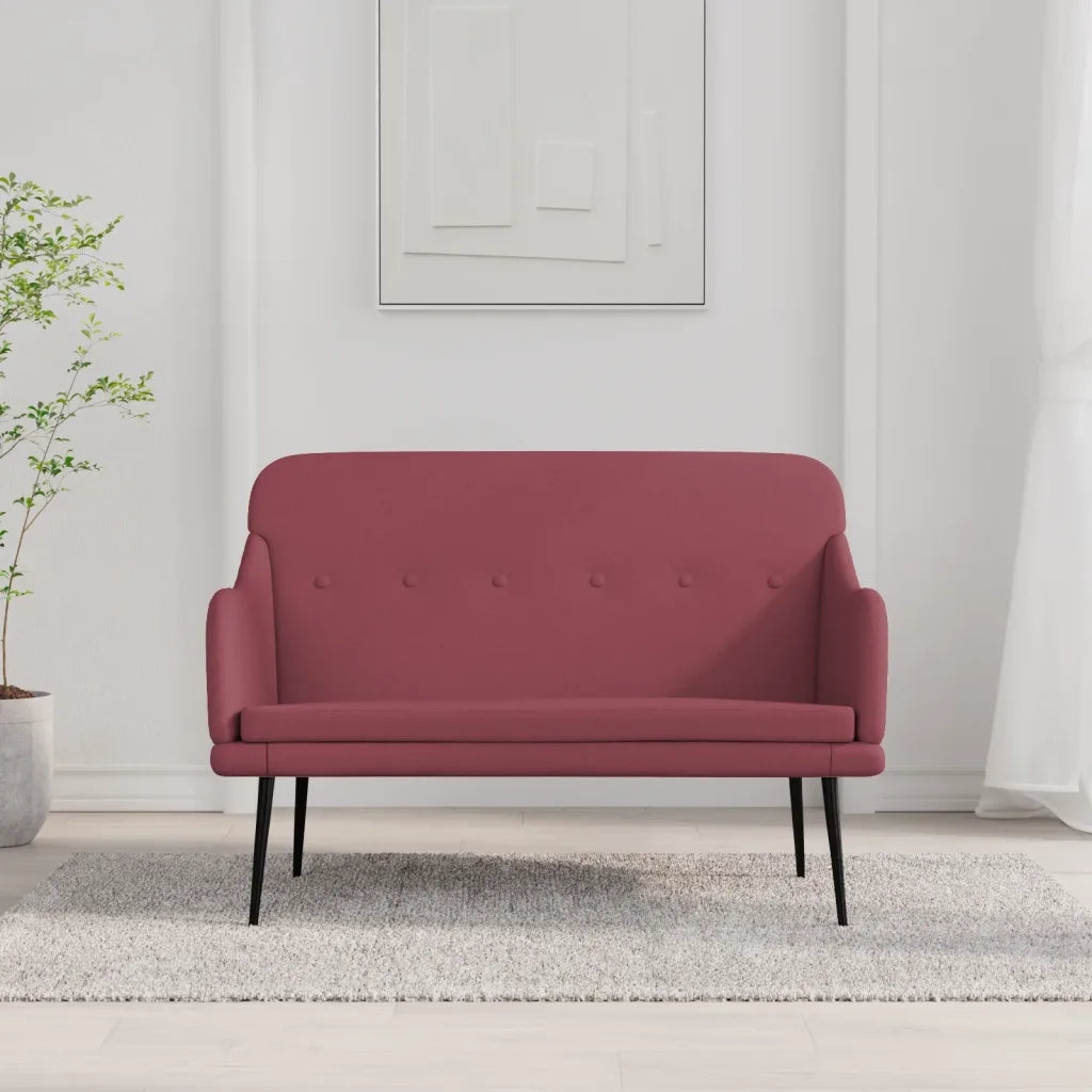 Panca-Sgabello Rosso Vino 110x76x80 cm in Tessuto