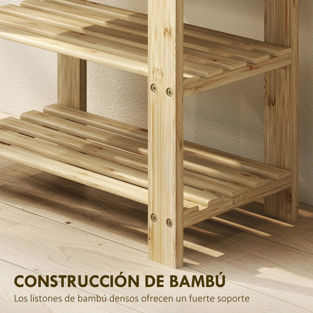 Scarpiera 3 Ripiani Bamb¨´ ¨C Xylo ¨C Naturale 50x28x45cm Salvaspazio