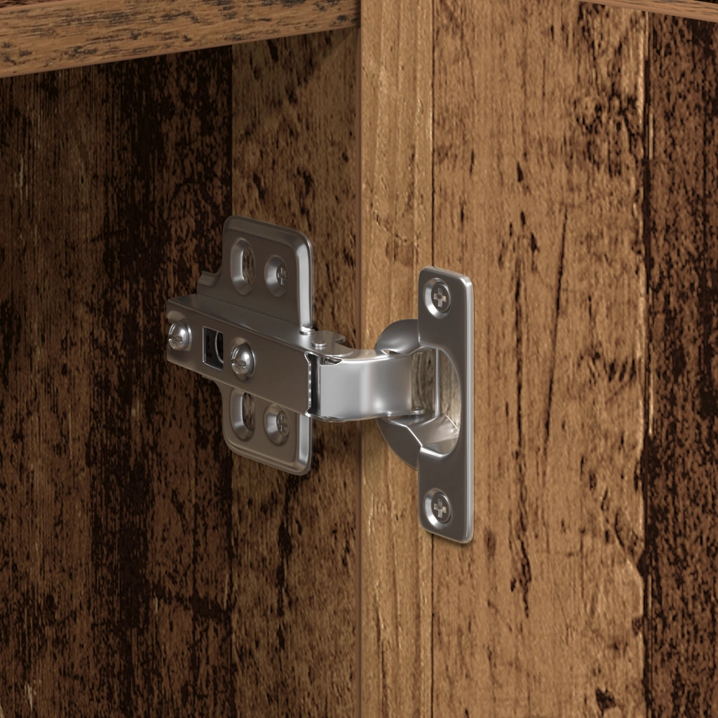 Credenza in Legno Vecchio, 90x34x80 cm, in Legno Massello di Recupero
