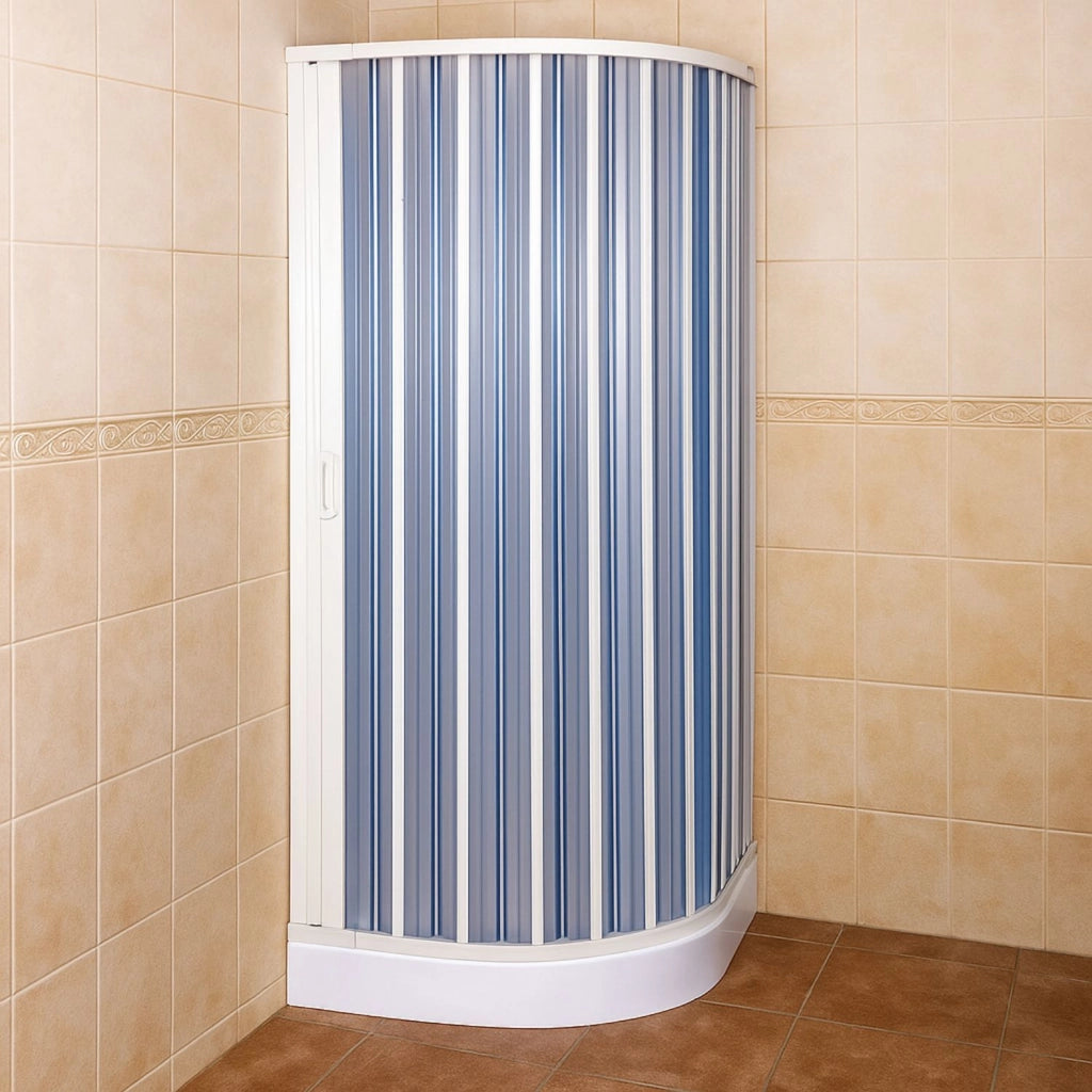 Box doccia soffietto semicircolare pvc guide estensibili aperture reversibili *** misure 78-90 x 78-90 cm, confezione 1