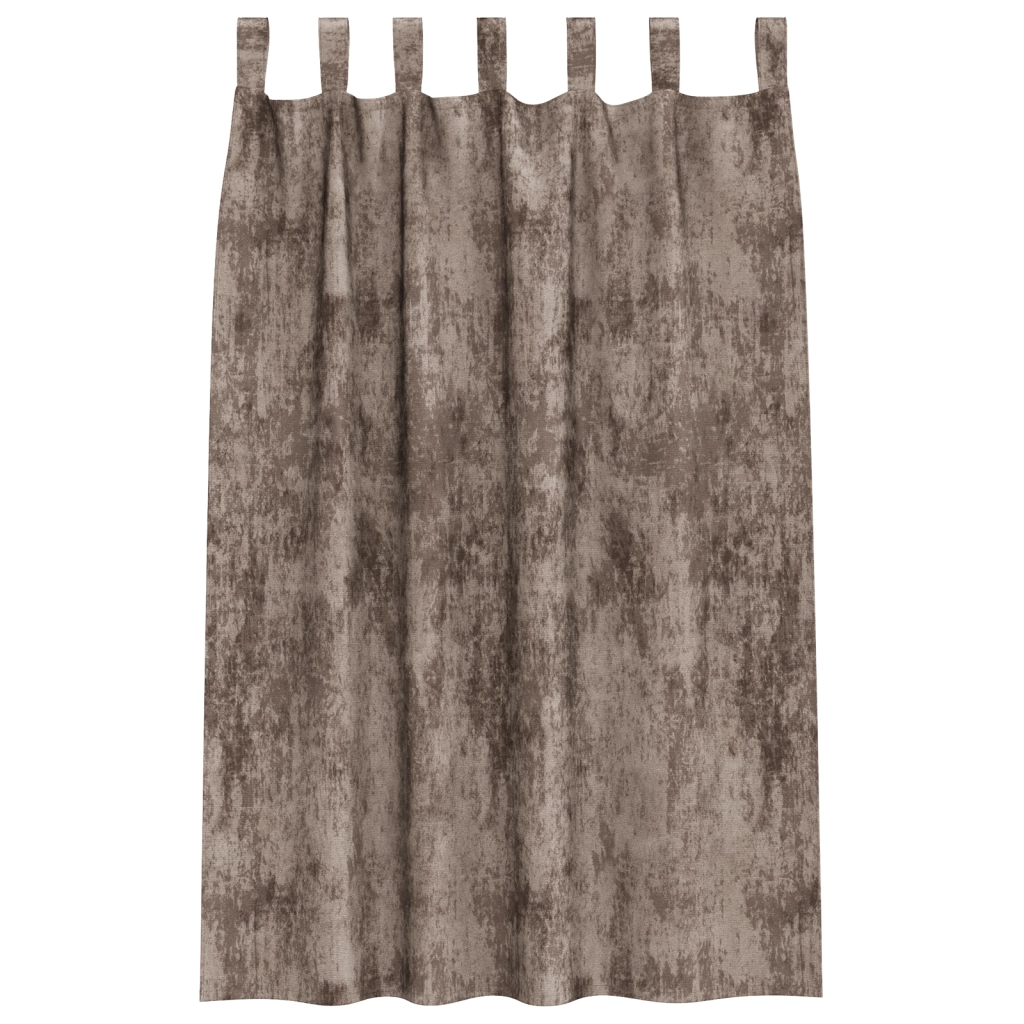 Tende in Velluto 2 pz con Occhielli Cappuccino 175x140 cm