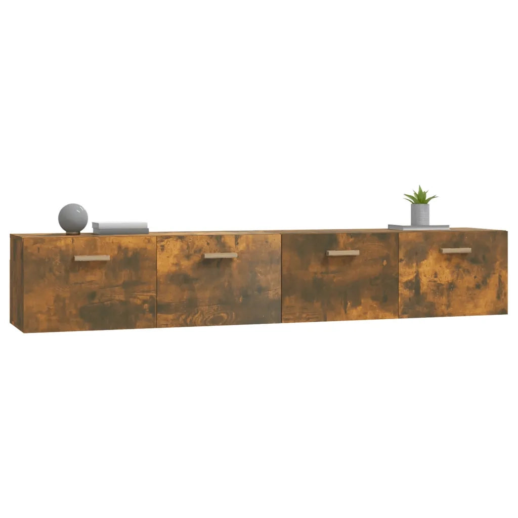 Armadietto a Muro | Mobili Parete 2 pz Rovere Fumo 100x36,5x35 cm Legno Multistrato